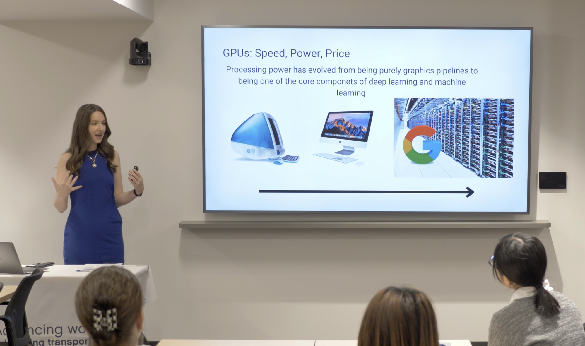 Dr. Joan Palmiter Bajorek presenting on GPUs and AI infrastructure