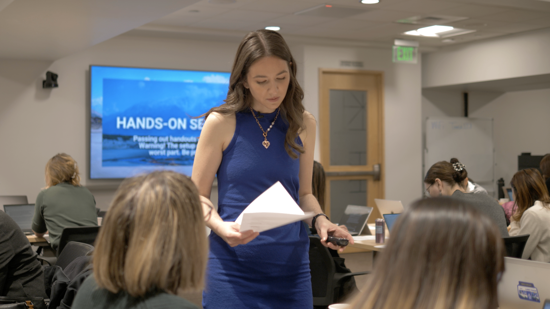 Joan taking questions during a workshop