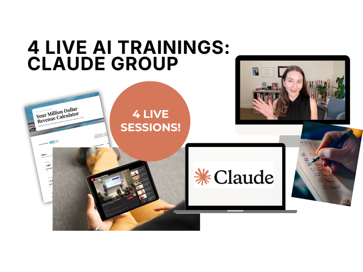4 Live AI Trainings: Claude Group — 4 live sessions with Dr. Joan Palmiter Bajorek