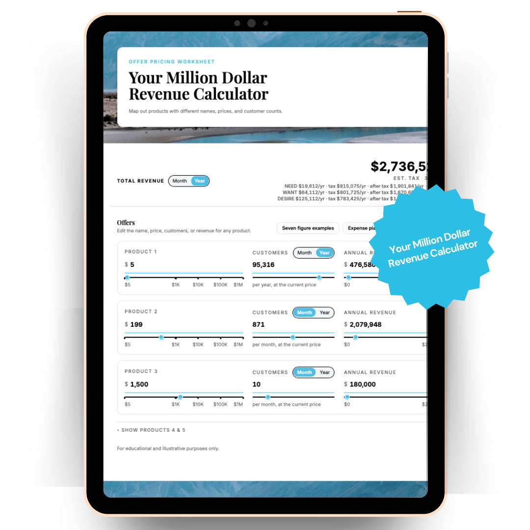 Your Million Dollar Revenue Calculator preview
