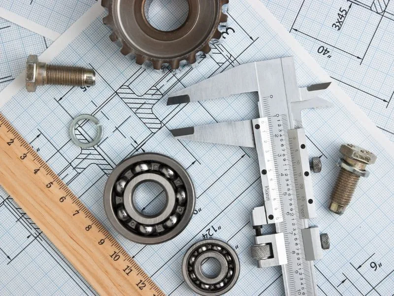 Tools rulers and gears